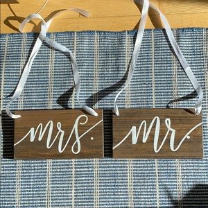 Wooden Mr. and Mrs. sign